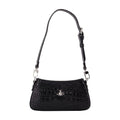 Vivienne Westwood Croc-Embossed Calfskin Shoulder Bag — Black