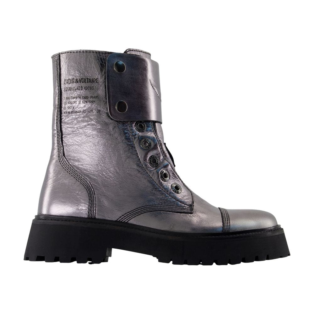 Zadig & Voltaire Joe Fast Ankle Boot — Silver
