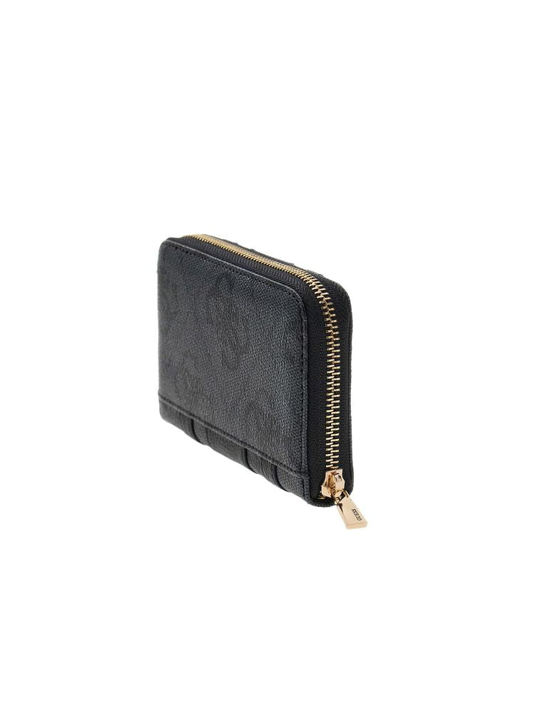 Guess Logo-Print Polyurethane Wallet — Black