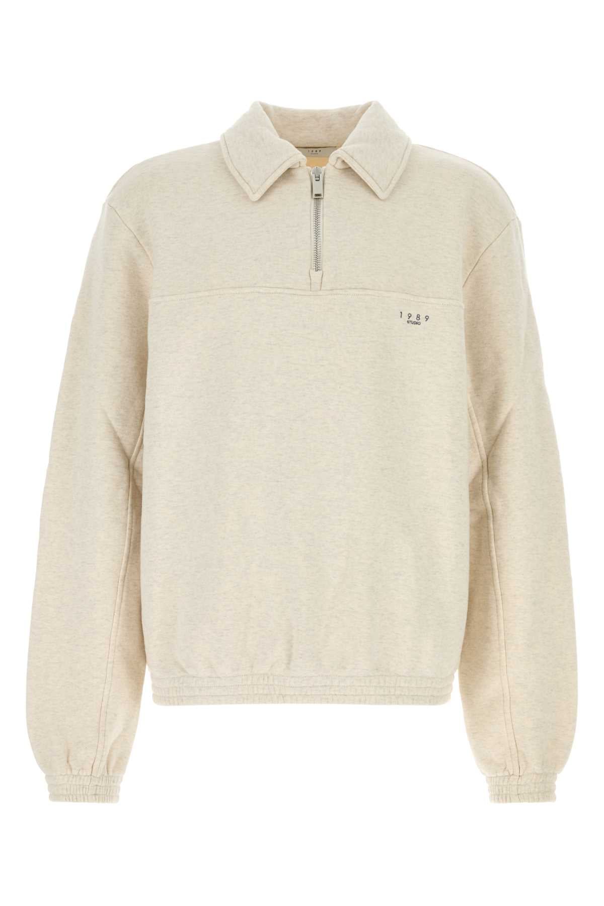 1989 Studio Half-Zip Cotton Sweatshirt — Beige