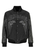 Off-White Wing-Embroidered Wool Blend Jacket — Black