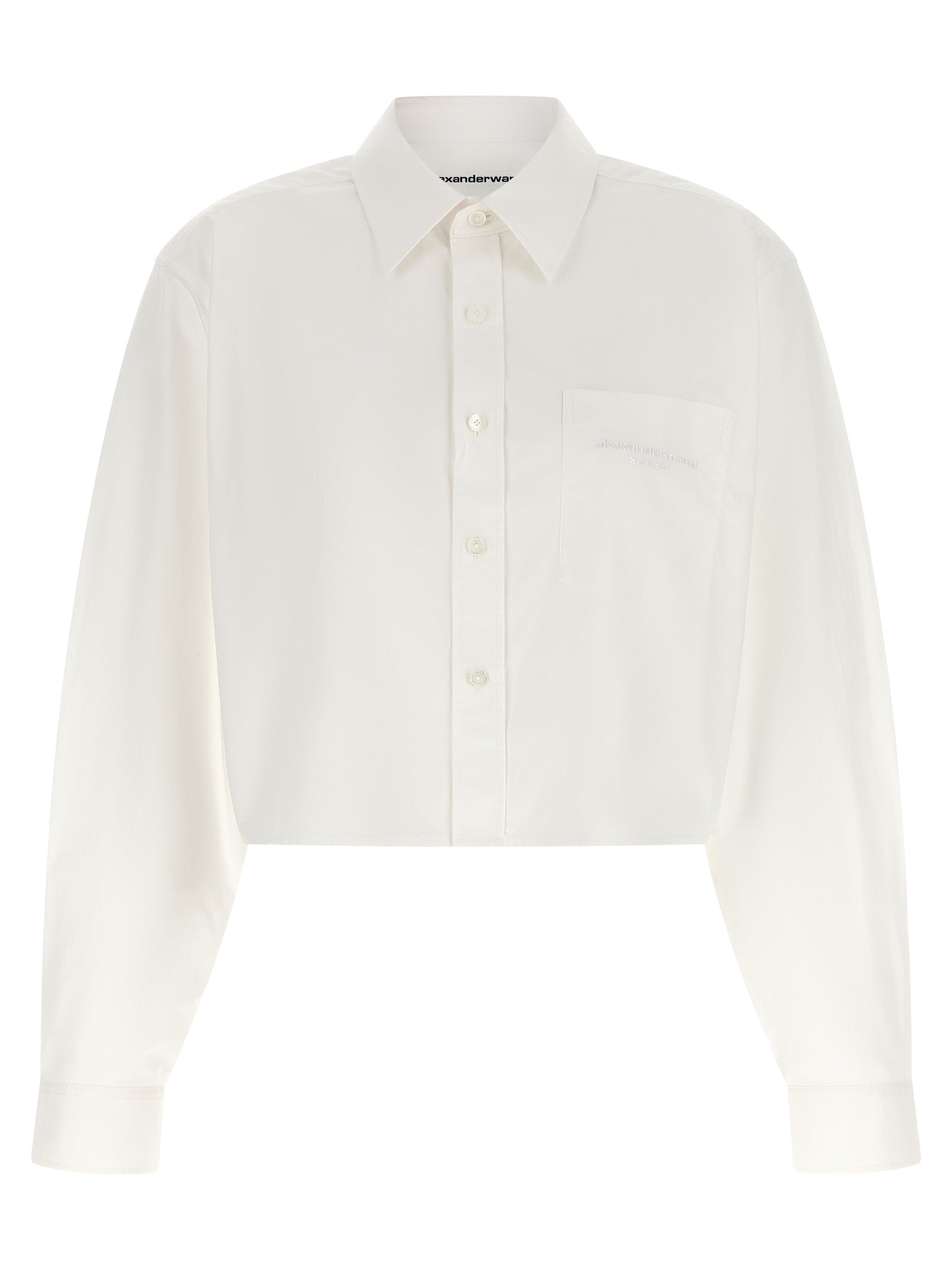 Alexander Wang Cropped Cotton Blouse — White