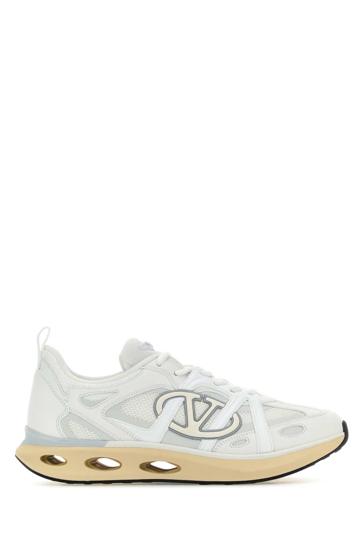 Valentino Garavani Logo-Applied Mixed-Material Sneaker — White