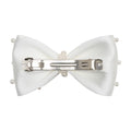 Self-Portrait Pearl-Embellished Satin Bow Hair Clips — White