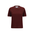 Thom Browne Merino Wool Blend T-Shirt — Burgundy