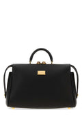 Dolce & Gabbana Pebbled Calf Leather Top Handle Bag — Black
