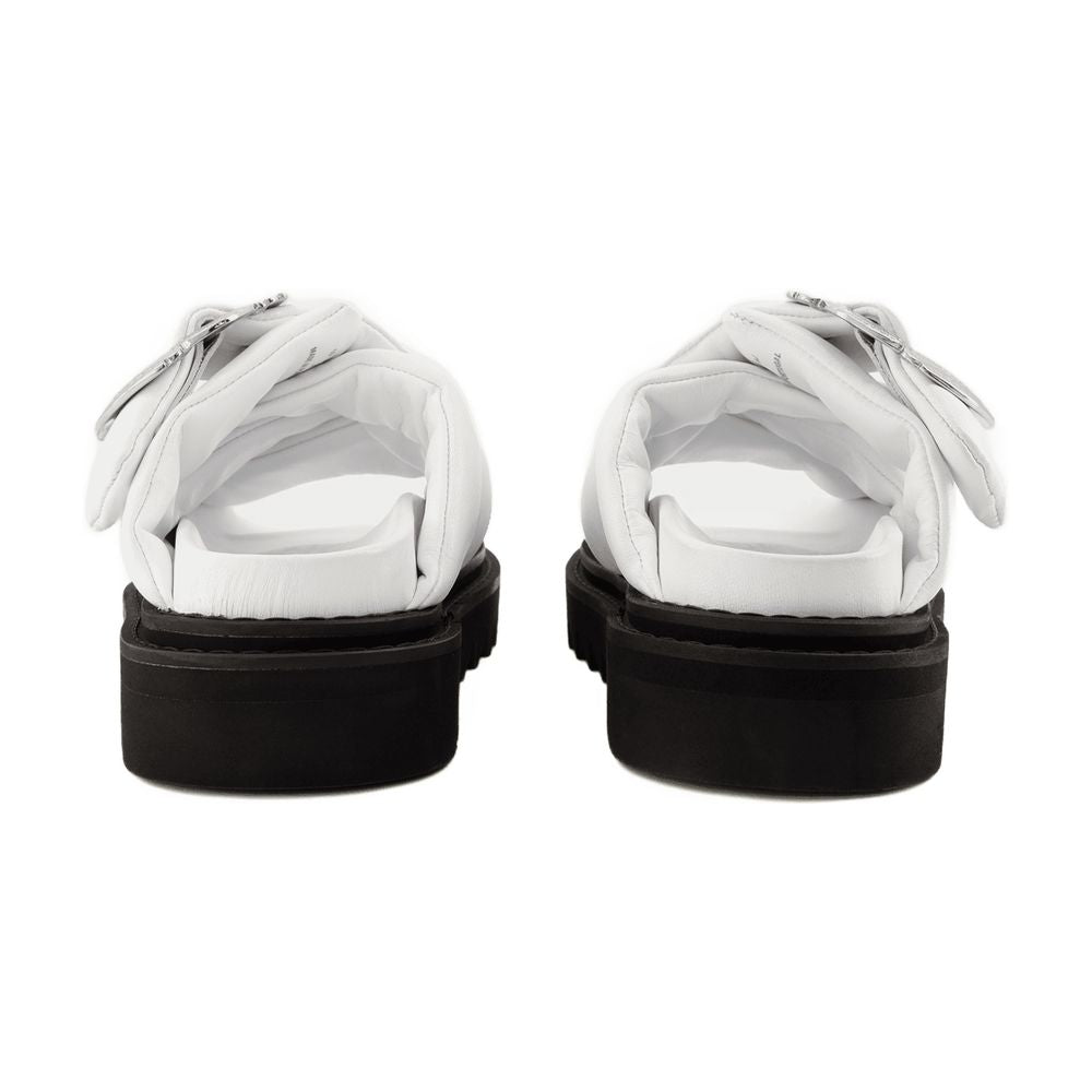 Toga Pulla Puffy Leather Sandal — White