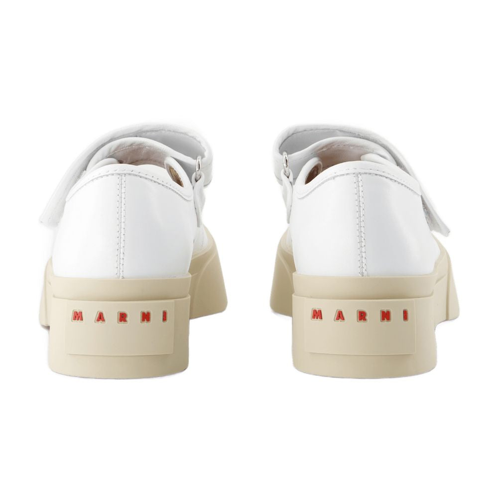 Marni Mary Jane Calfskin Mary Jane Flat — White