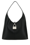 Balenciaga Lock-Detail Leather Shoulder Bag — Black