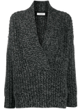 Valentino Virgin Wool & Cashmere Mélange-Knit Sweater — Gray