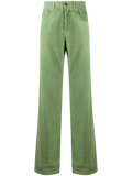 Kiton Cotton-Hemp Blend Straight Leg Jeans — Green