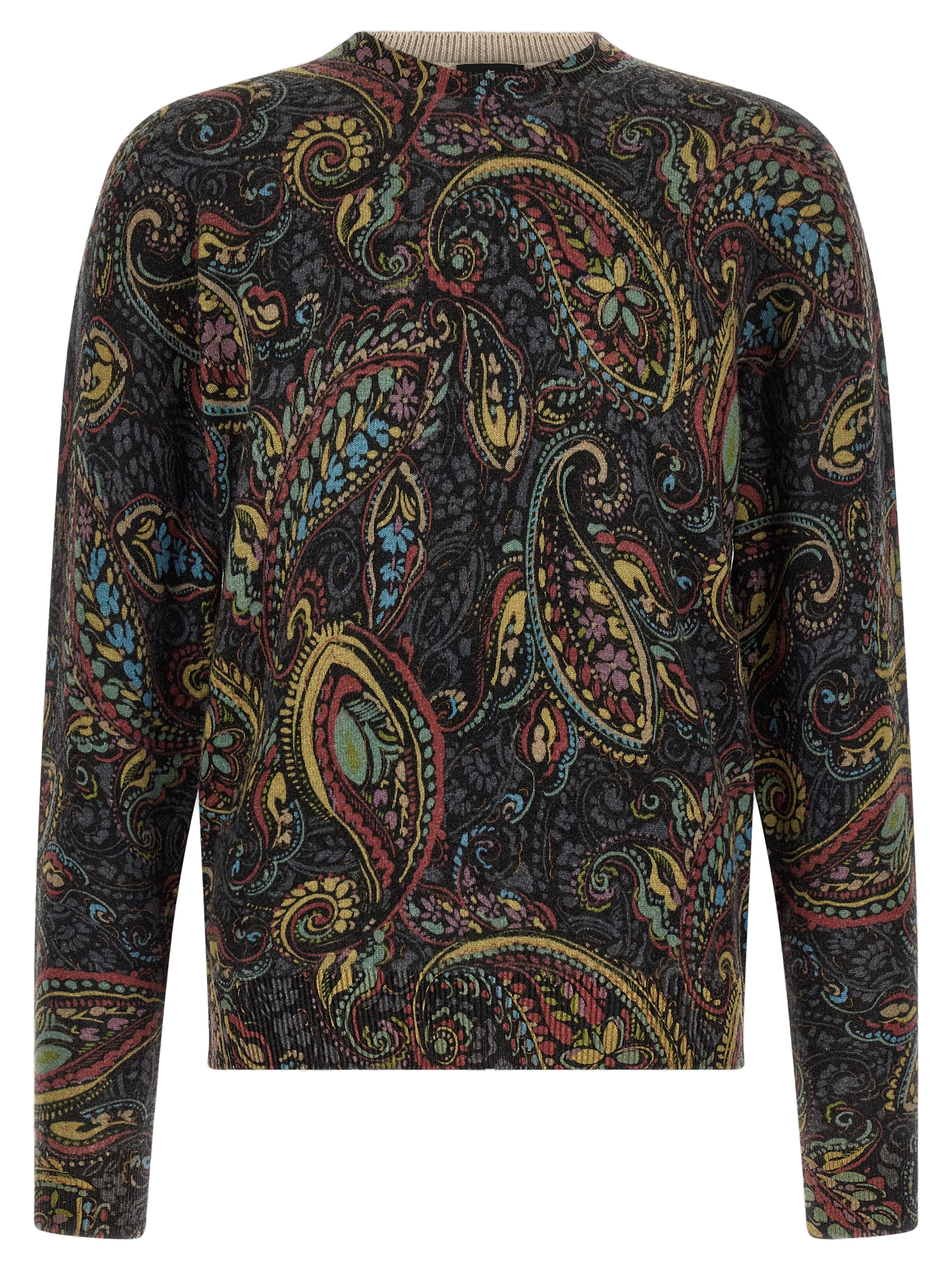Etro Paisley Wool Sweater — Charcoal