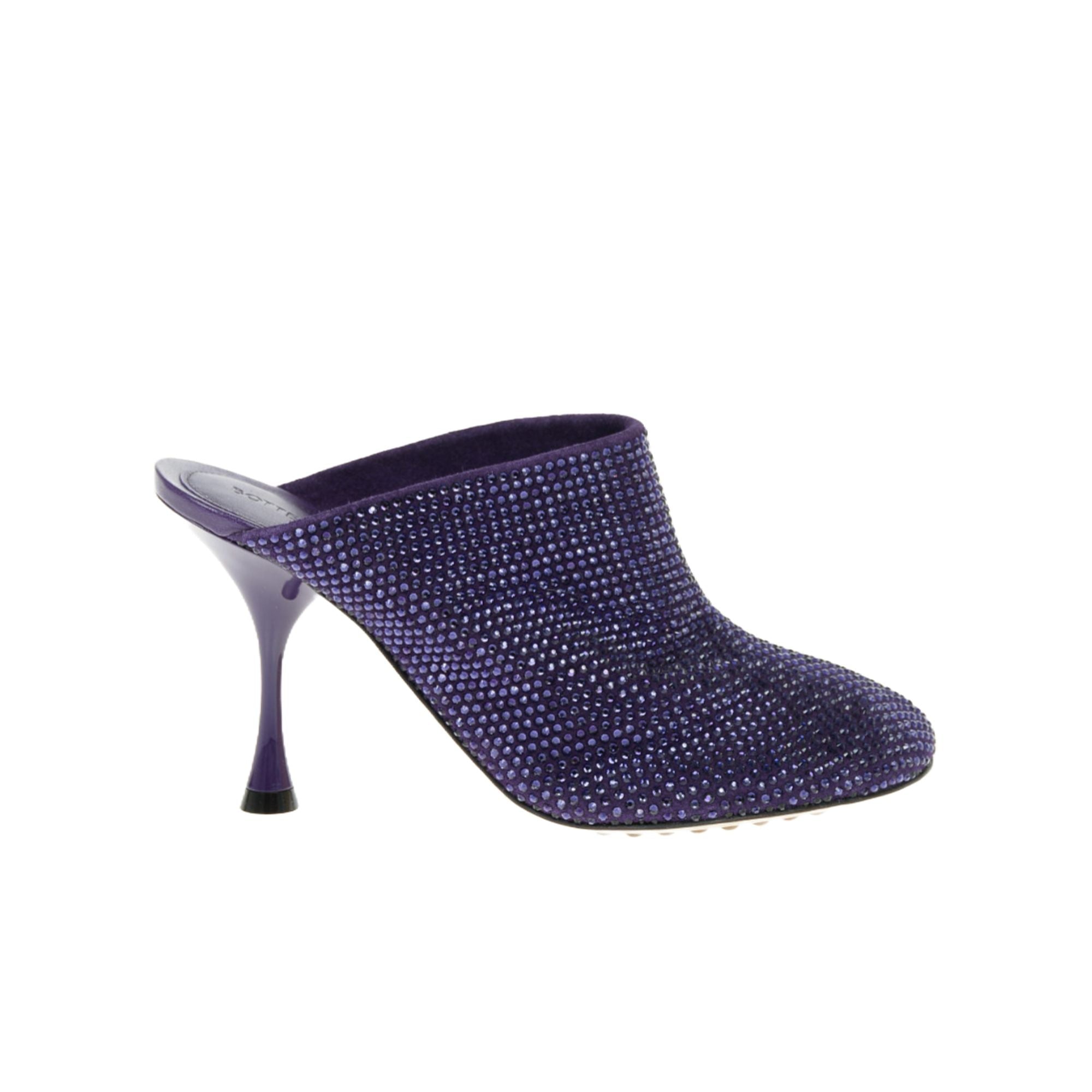 Bottega Veneta Crystal-Embellished Mule — Purple