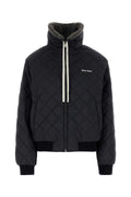 Miu Miu Quilted Recycled Polyester Down Jacket — Navy