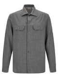 Brunello Cucinelli Virgin Wool Overshirt — Gray