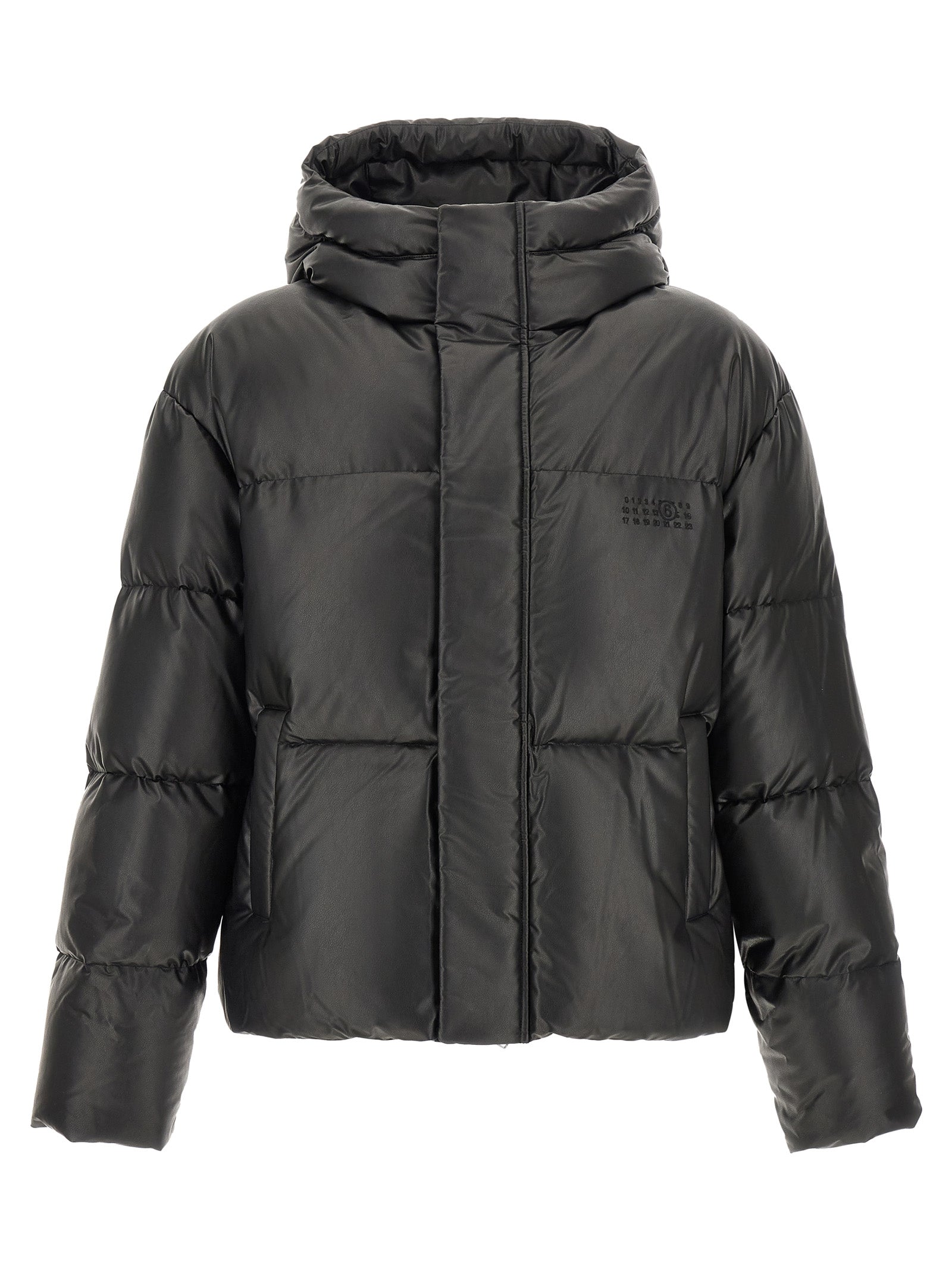 MM6 Maison Margiela Quilted Lacquered Polyester Down Jacket — Black