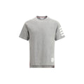Thom Browne Striped Cotton T-Shirt — Gray