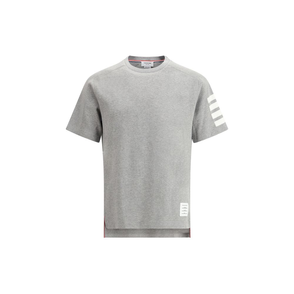 Thom Browne Striped Cotton T-Shirt — Gray