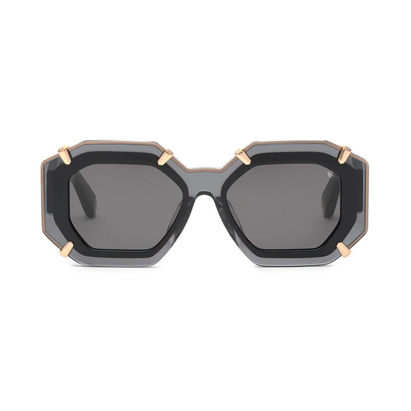 Philipp Plein SPP098V0819 Geometric Full Rim Sunglasses — Gray