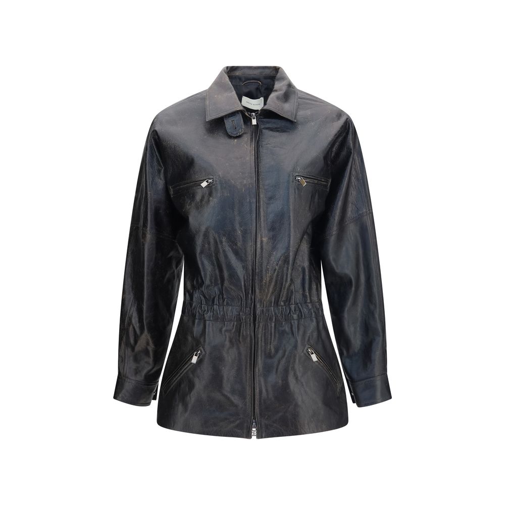 Magda Butrym Lambskin Leather Jacket — Black