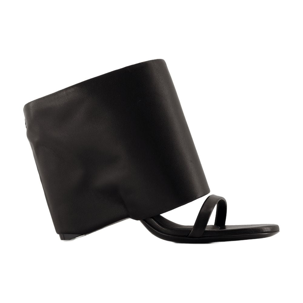 Courreges Leather Calfskin Sandal — Black