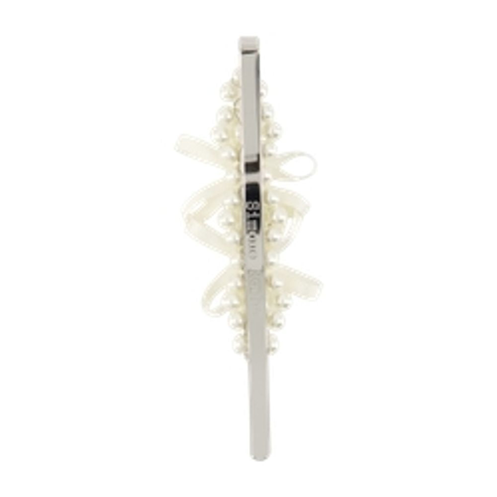 Simone Rocha Petite Bow Pearl Hair Clip — White