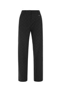 Marine Serre Quilted Diamond-Pattern Trousers — Black