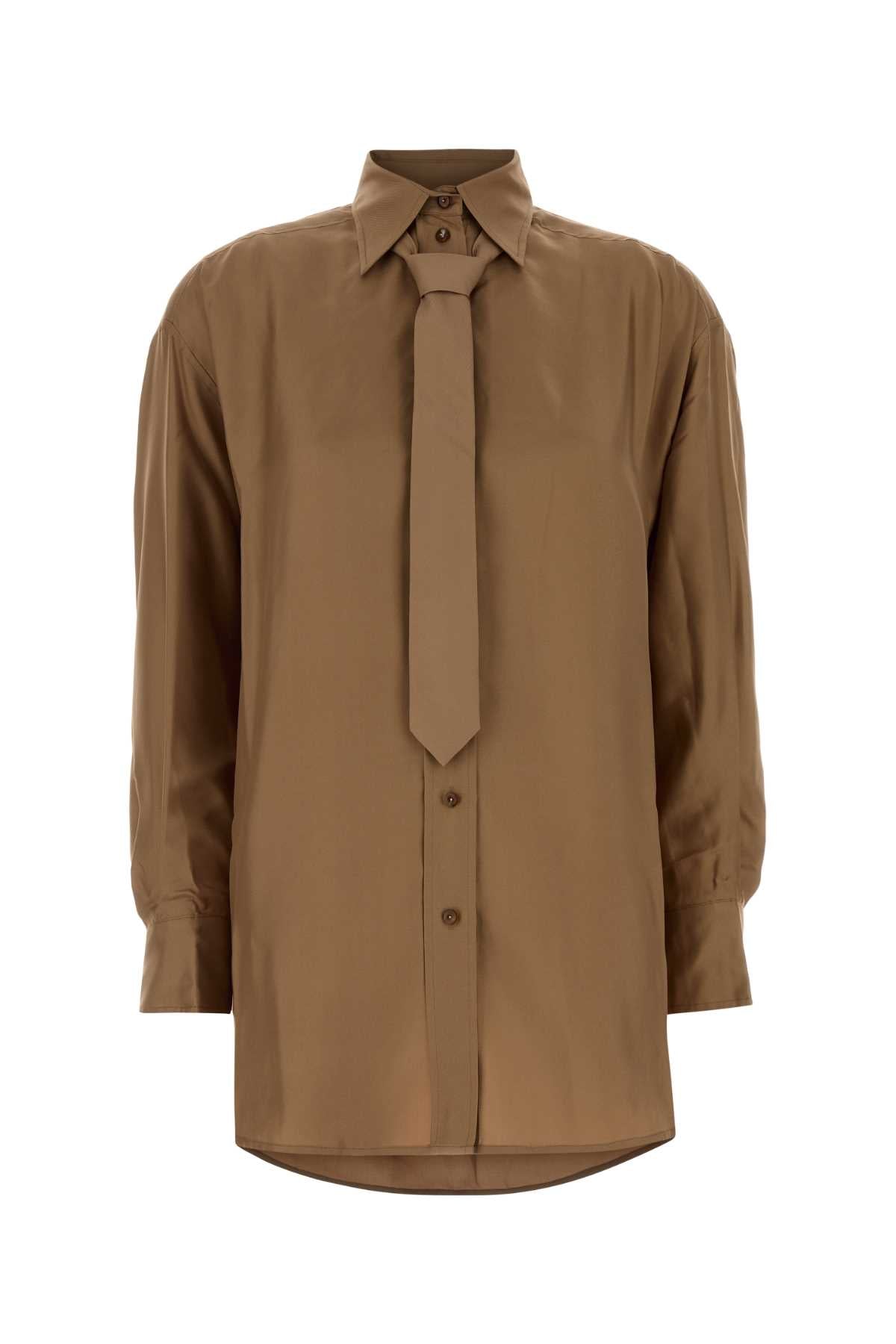 Zimmermann Silk Oversized Shirt — Beige