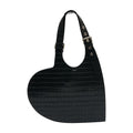 Coperni Croco Belt Heart Shoulder Bag — Black