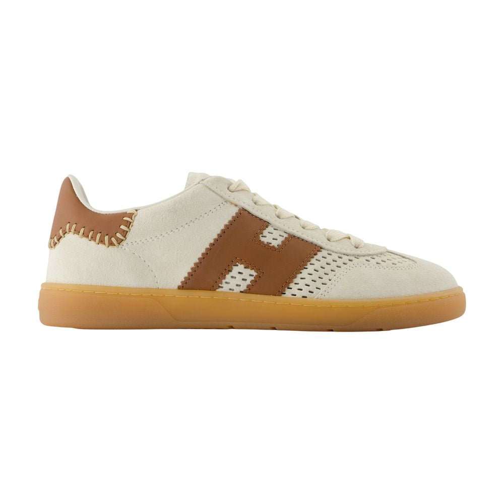 Hogan Leather Colorblock Sneaker — Beige