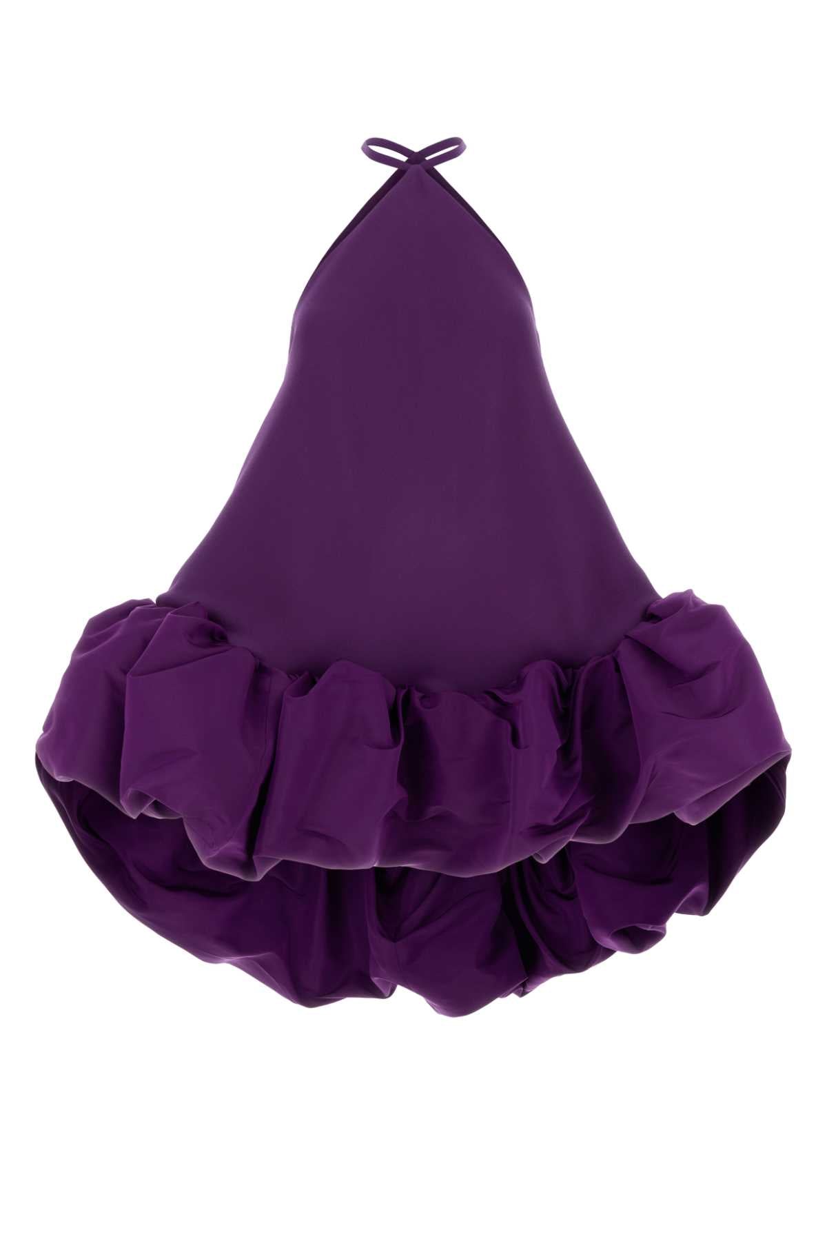 Balenciaga Silk Wool Ballgown Dress — Purple
