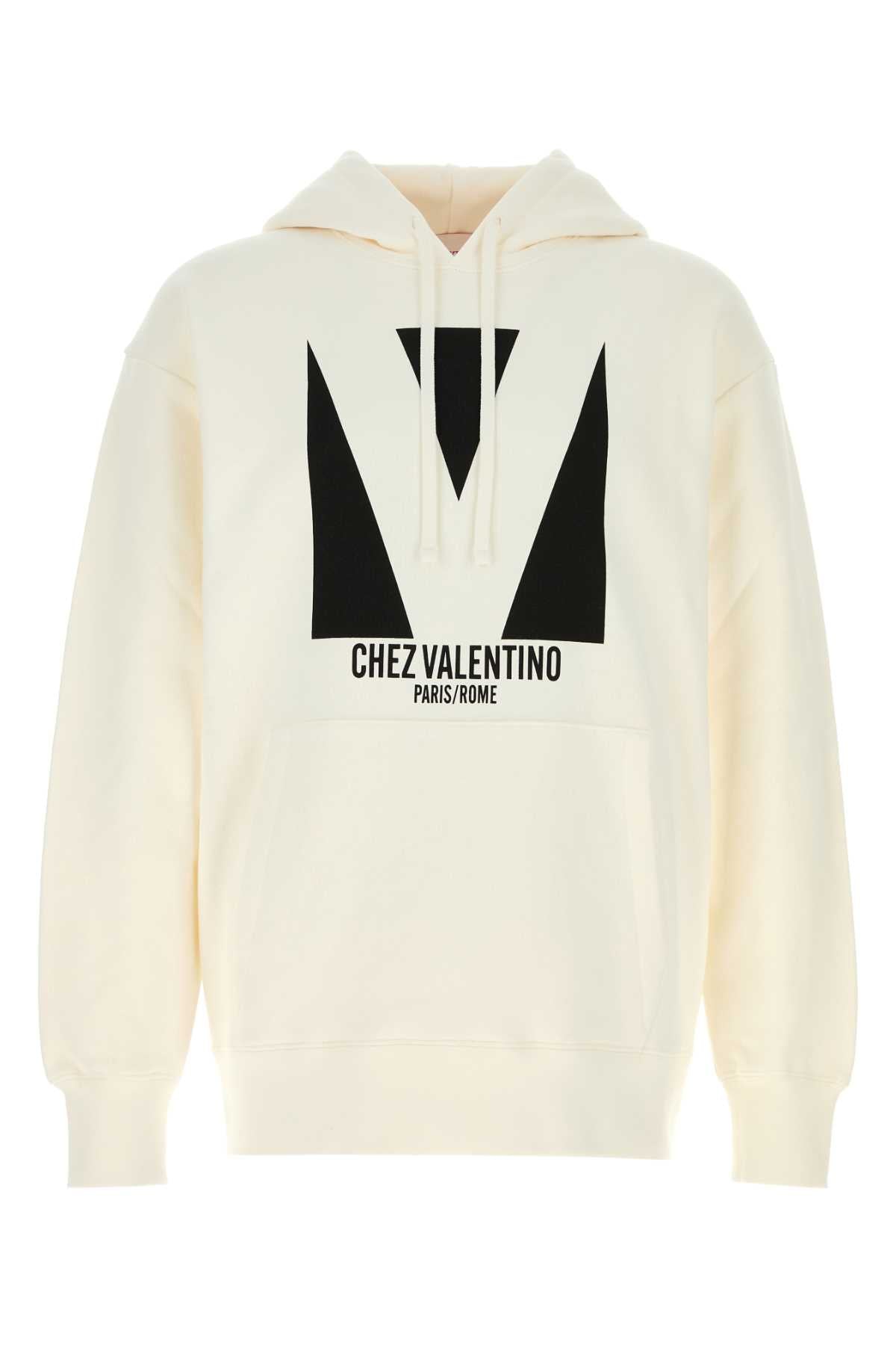 Valentino Garavani Logo-Printed Cotton Hoodie — White