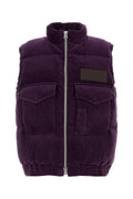 Sacai Quilted Corduroy Down Vest — Purple