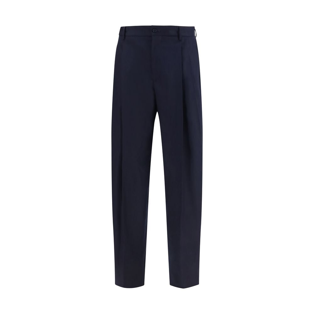 Dolce & Gabbana Merino Wool Flannel Trousers — Navy