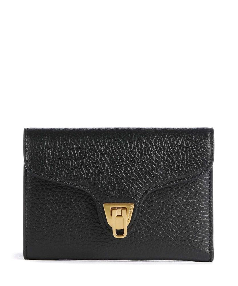 Coccinelle Grained Bovine Leather Wallet — Black