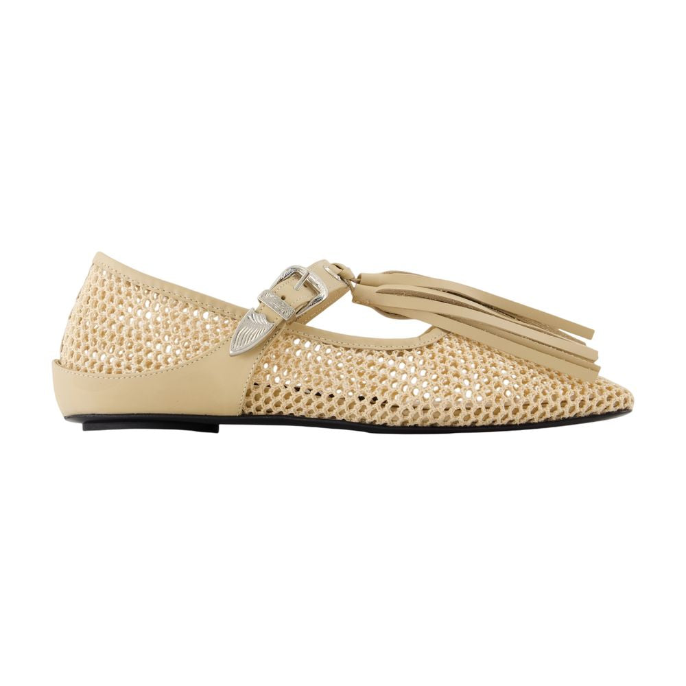 Toga Pulla Mesh Knit Flat — Beige
