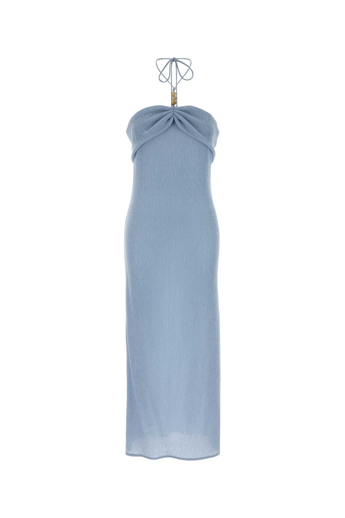 Magda Butrym Stretch Lyocell Blend Dress — Blue