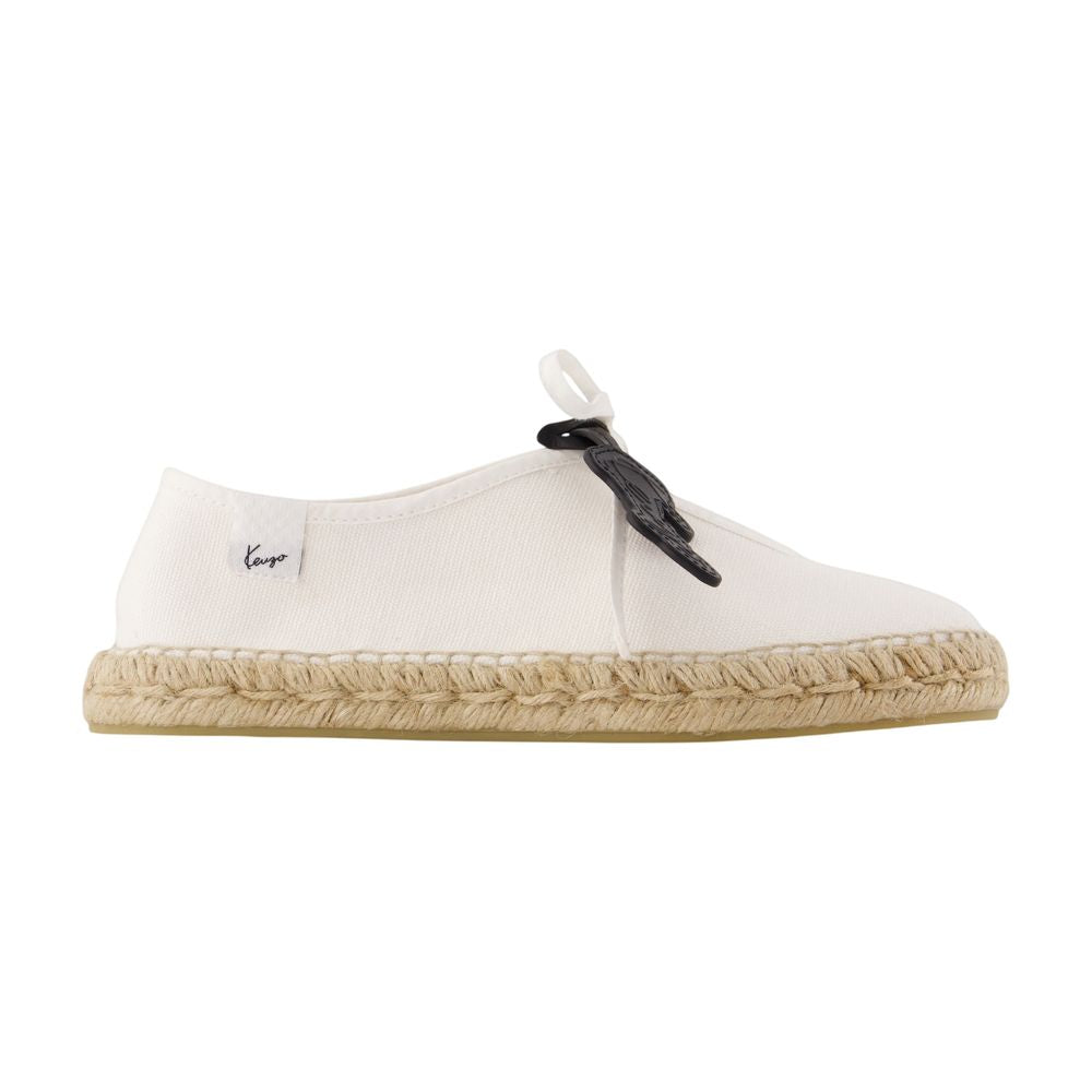 Kenzo Cotton Canvas Espadrille Flat — White