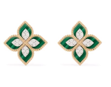 Roberto Coin Princess Flower Earrings — green