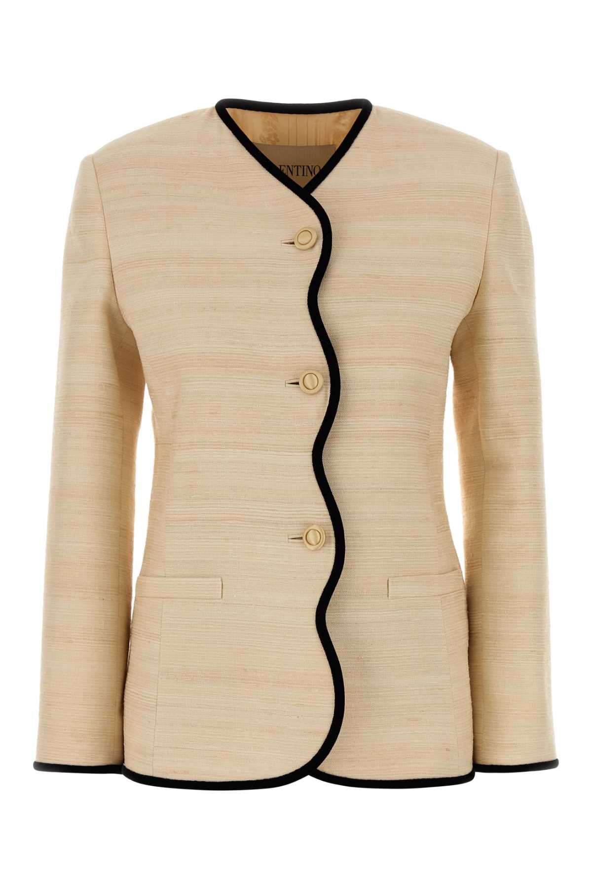 Valentino Garavani Solid Blazer — Beige