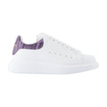 Alexander McQueen Python-Trim Calfskin Sneaker — White
