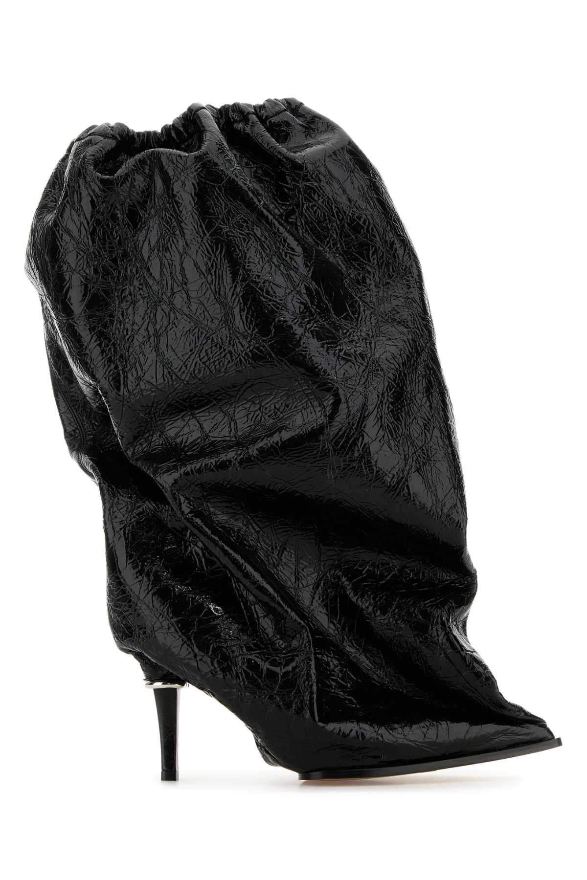 Alexander McQueen Crinkled Calf Boot — Black