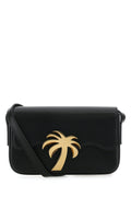 Palm Angels Gold Palm-Emblem Shoulder Bag — Black