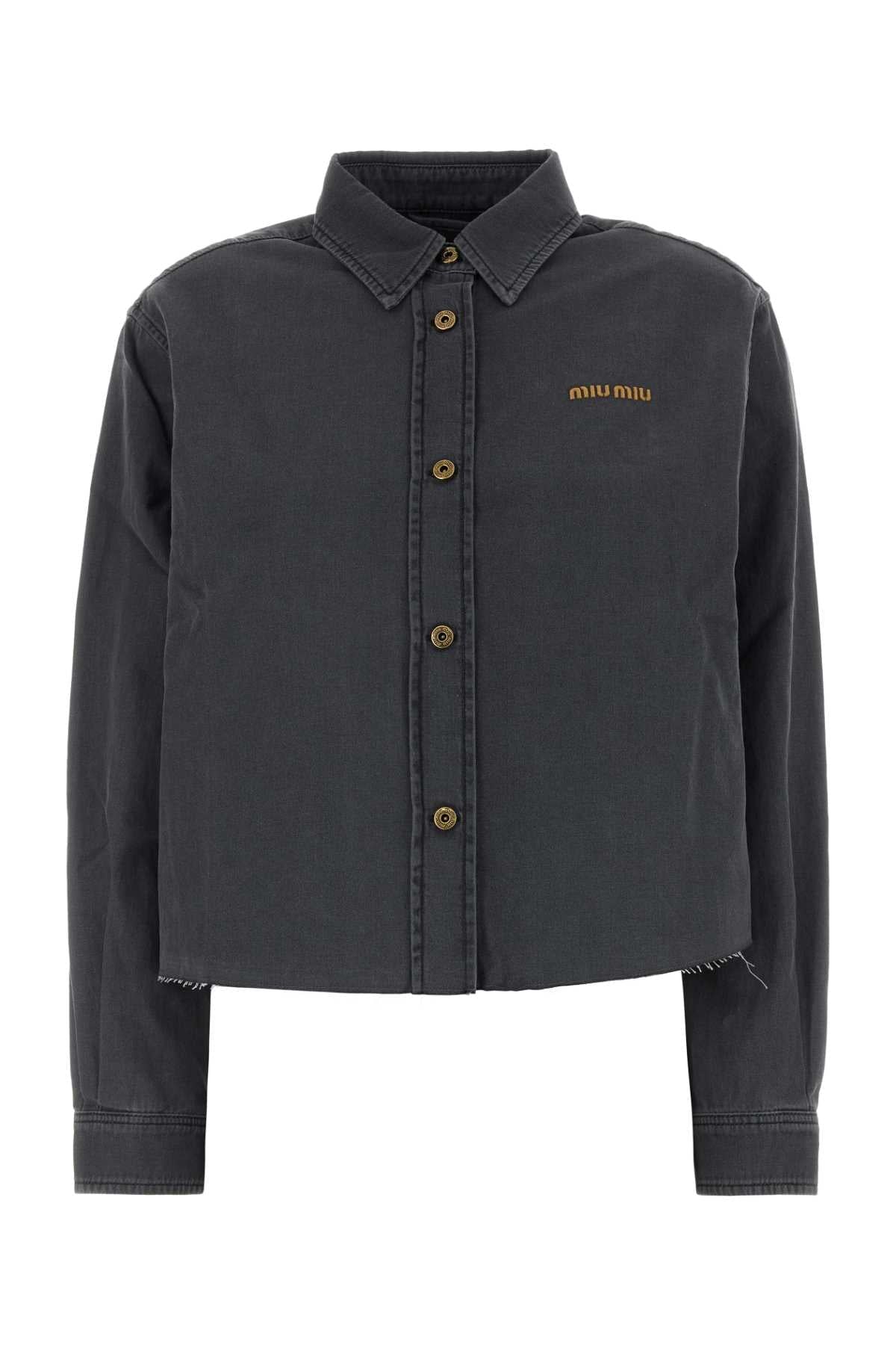 Camisa de chambray Miu Miu — Gris
