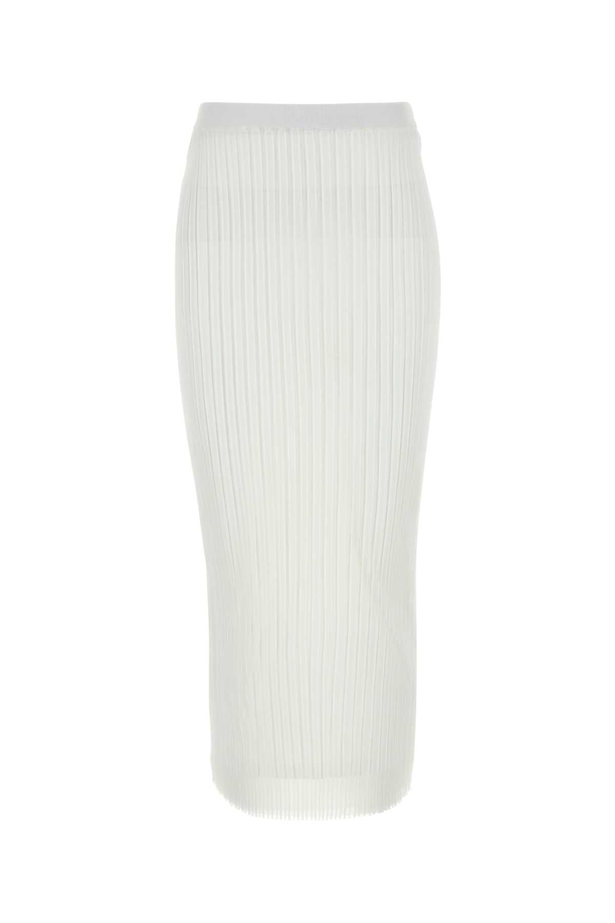Sportmax Pleated Organza Skirt — White