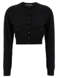 Dolce & Gabbana Viscose Crop Cardigan — Black