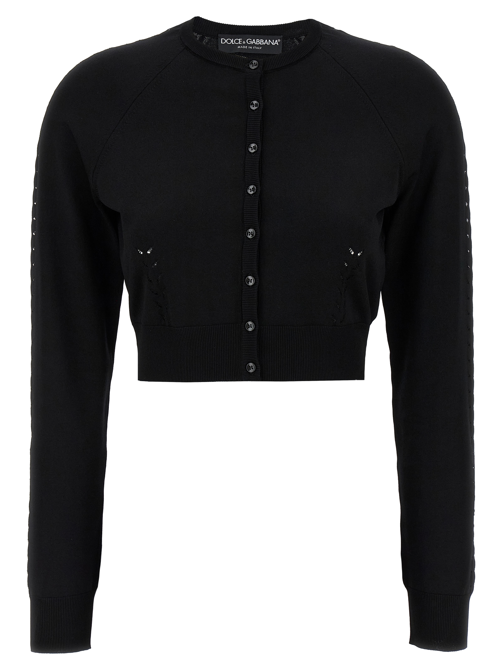 Dolce & Gabbana Viscose Crop Cardigan — Black