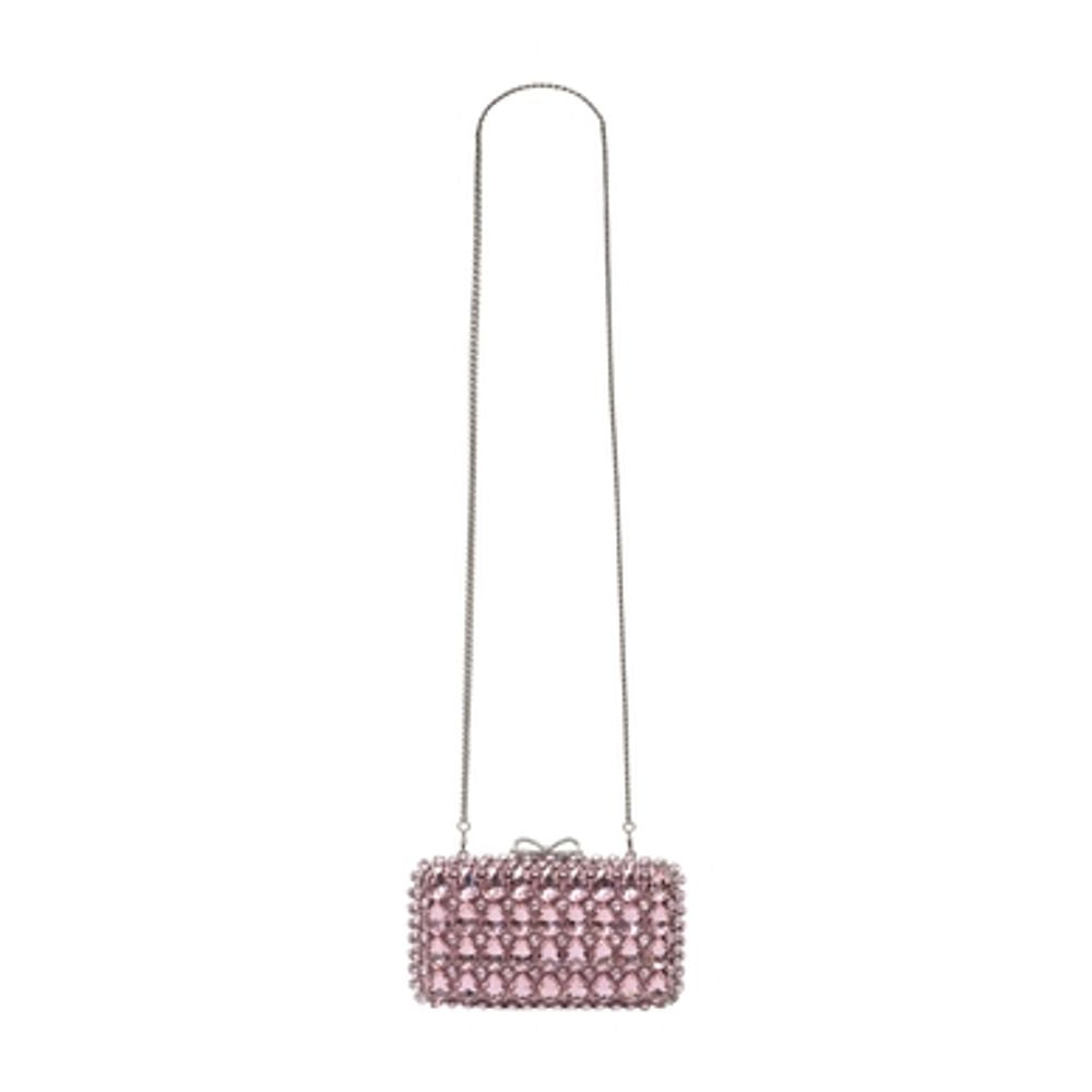 Self-Portrait Crystal Clutch — Pink