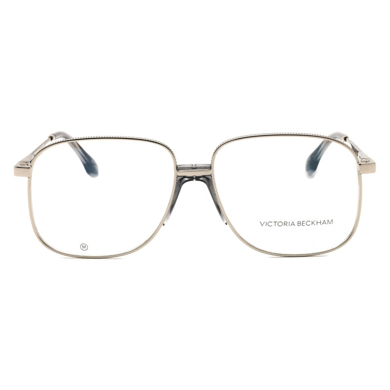 Victoria Beckham VB2134 Square Metal Frame Eyeglasses — Silver