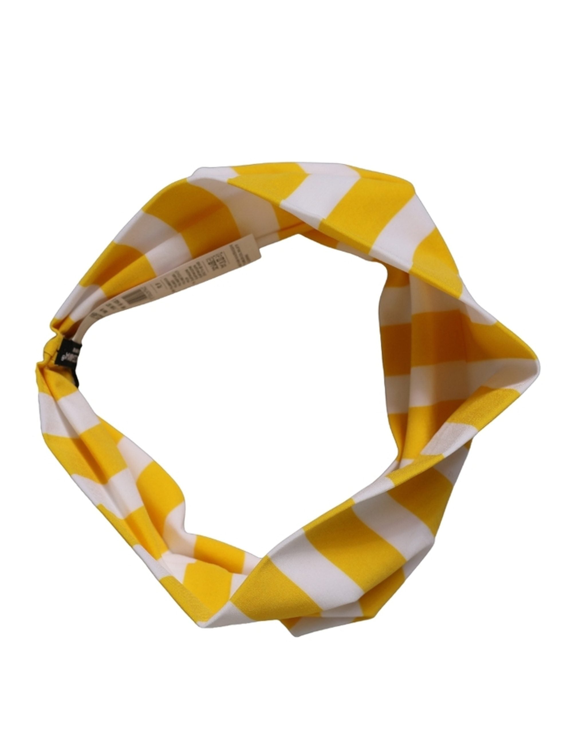 Dolce & Gabbana Yellow and White Striped Headband — Yellow